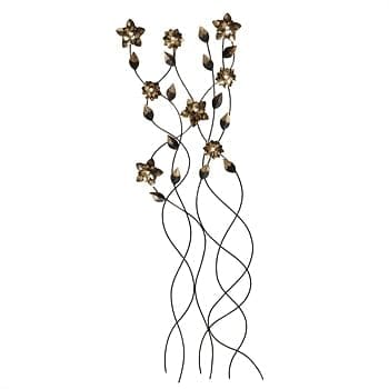 Metal Trellis, Gold Leaf Flowers W/ Bead Detail - Shelburne Country Store