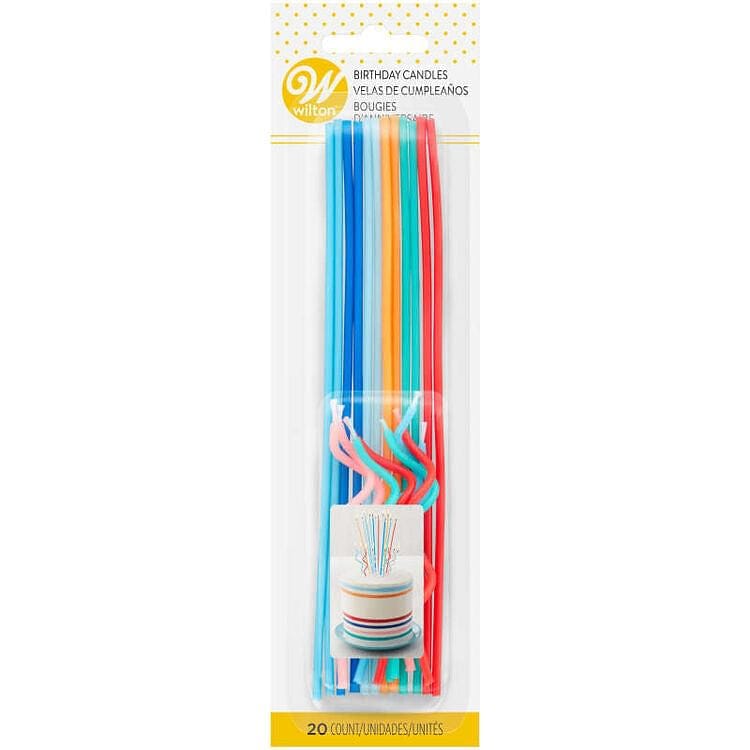 Blue, Orange, Teal and Red Straight and Curly Birthday Candles - Shelburne Country Store