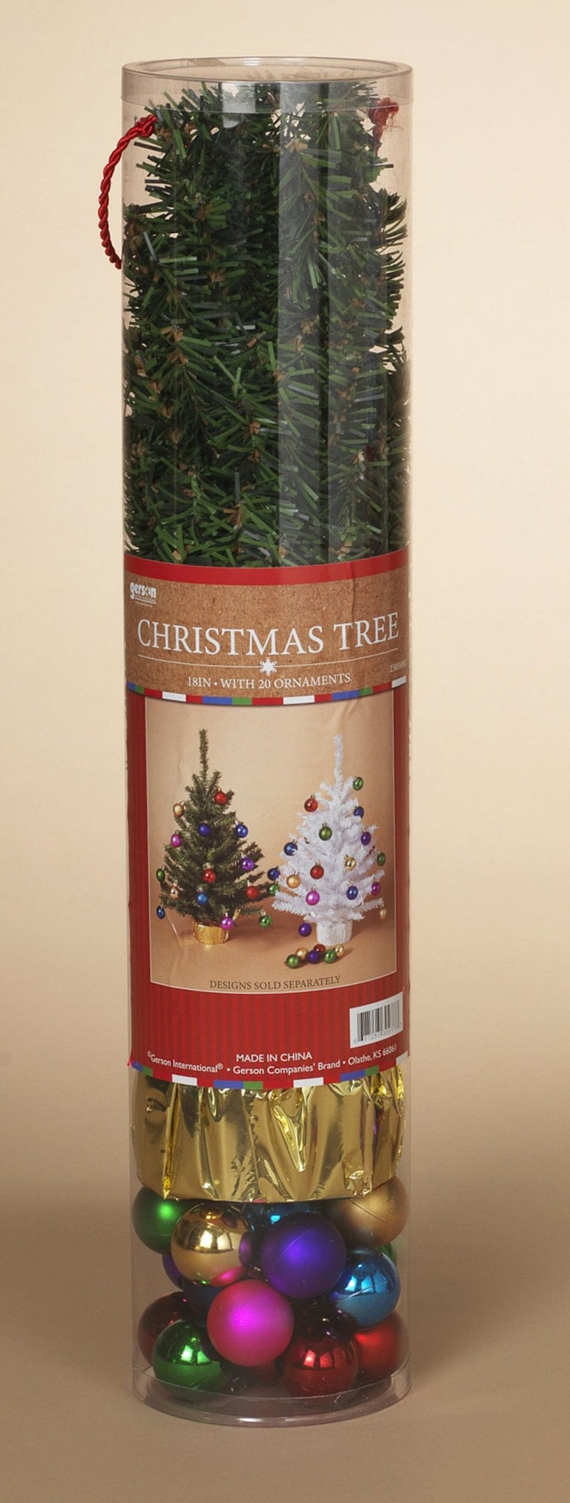 18 Inch Christmas Tree with 20 Ornaments - Green - Shelburne Country Store