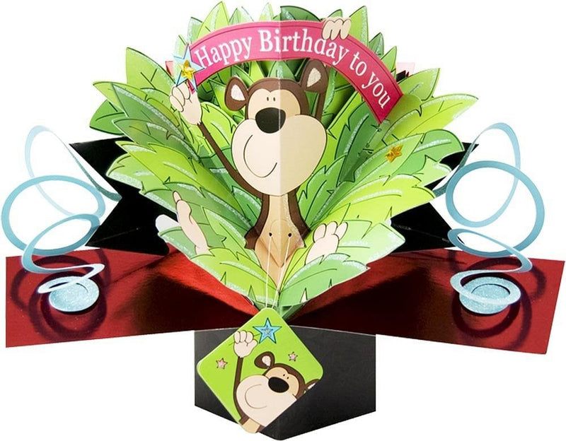Happy Birthday Monkey 3D Popup Card - Shelburne Country Store