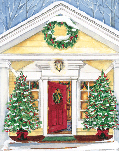 Open Door - Christmas Card Box A Size 16 Count - Shelburne Country Store