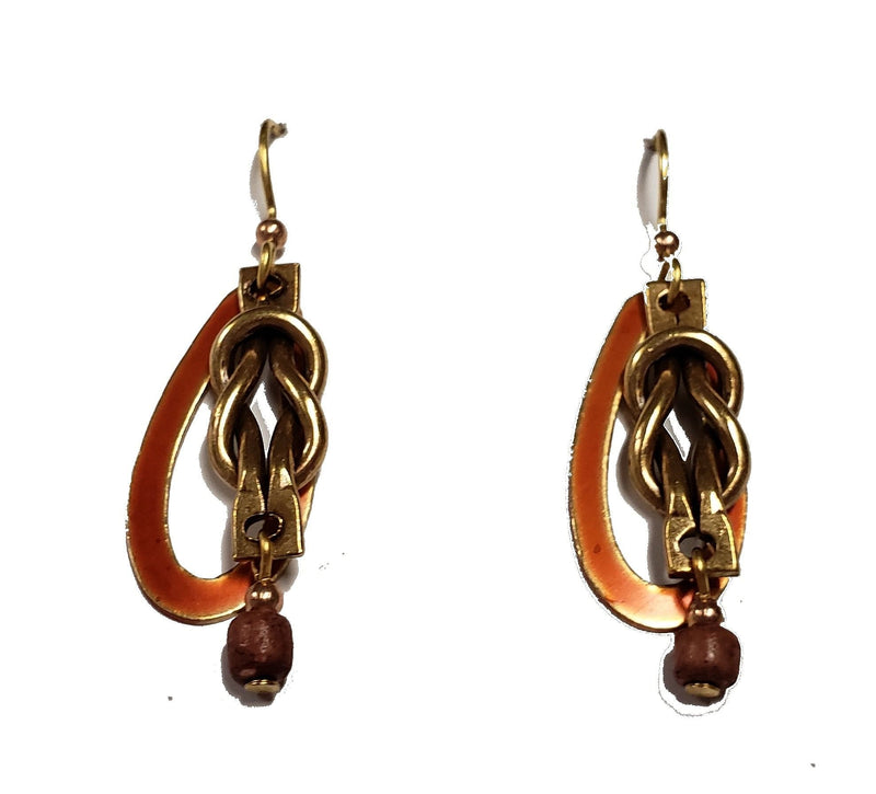 Knot with Beaded drop Oval Earrings - Shelburne Country Store