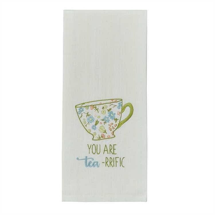 You Are Tea-Rrific Embroidered Dishtowel - Shelburne Country Store