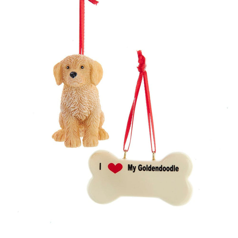 Dog With Dog Bone Ornament set -  Daschund (Black) - Shelburne Country Store