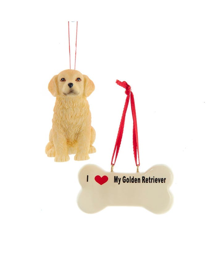 I love My Golden Retriever With Dog Bone Ornaments - Shelburne Country Store