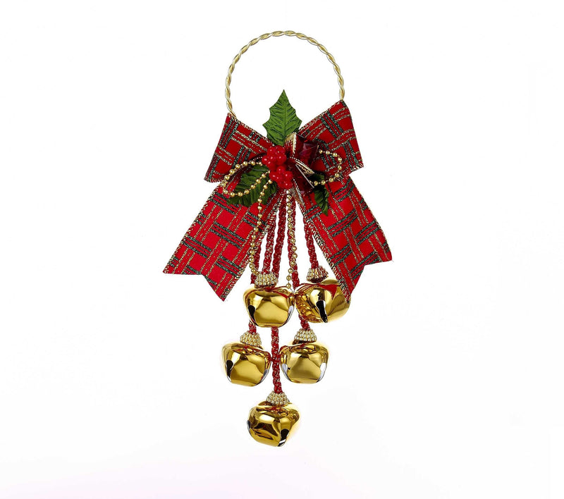 Jingle Bell Door Hanger With Bow - Shelburne Country Store