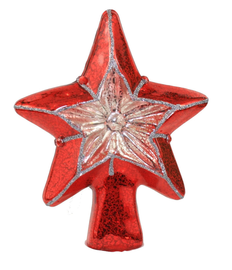 Mercury Glass 8 Inch Star Tree Topper - - Shelburne Country Store