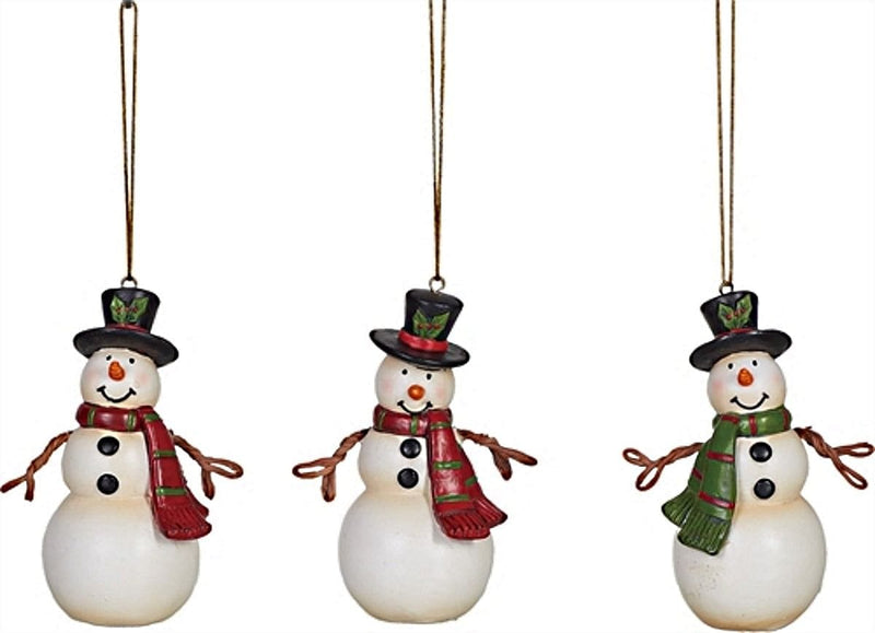 Tii Whimsical Resin Snowman Ornament -  Red - Shelburne Country Store