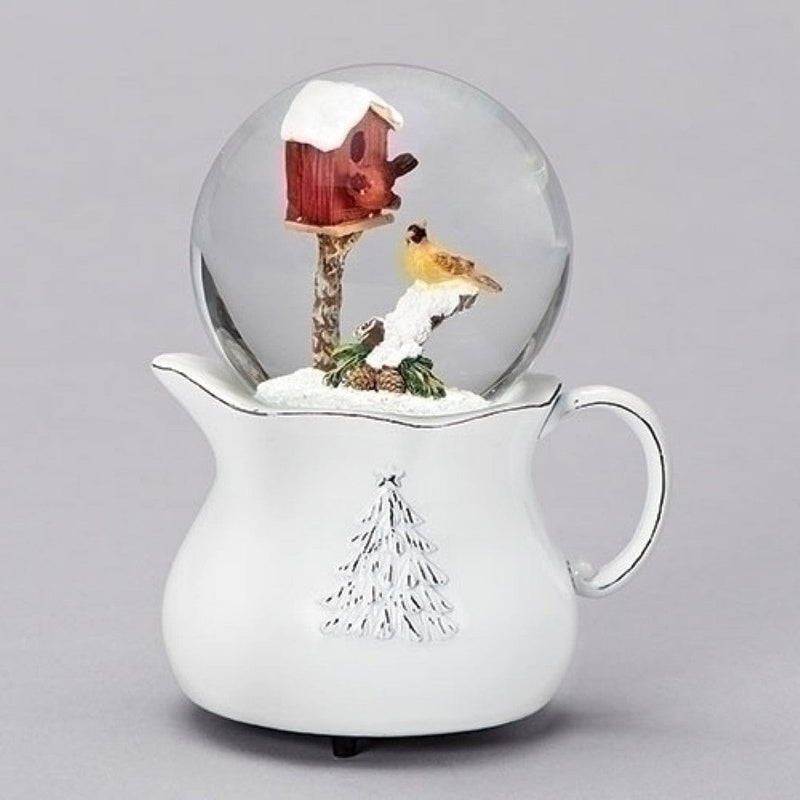 Cardinals with White Pitcher Base Musical Snow Globe - Shelburne Country Store