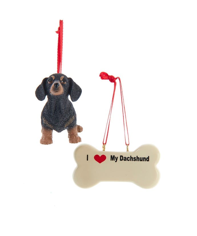 I love My Black Dachshund With Dog Bone Ornaments - Shelburne Country Store