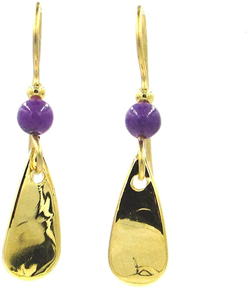Baby Teardrop with Violet Bead Earrings - Shelburne Country Store