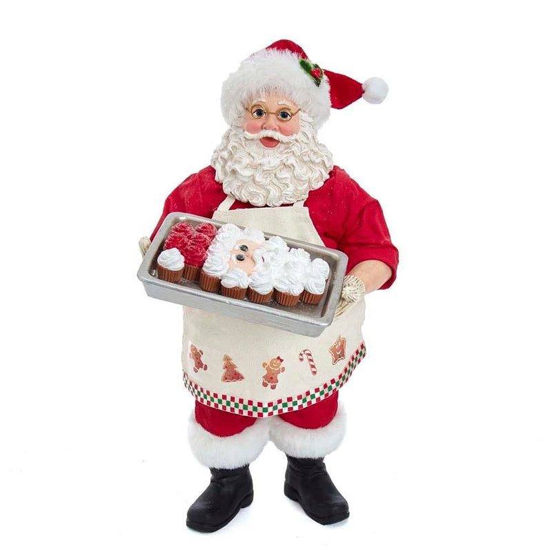 11 Inch Fabriche Santa With Cake - Shelburne Country Store