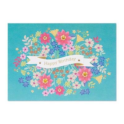 Birthday Ribbon on Flowers - Birthday Card - Shelburne Country Store