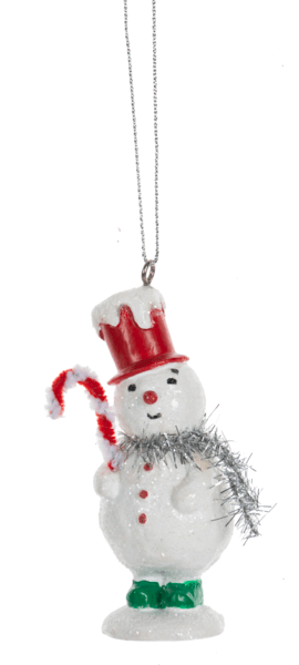 Snowman Ornament - Candy Cane - Shelburne Country Store