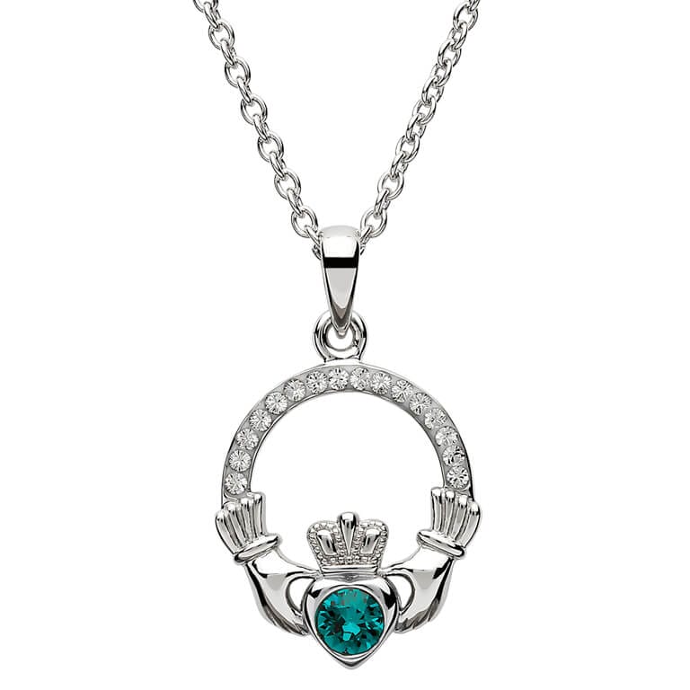 May Claddagh Birthstone Necklace with Swarovski Crystals - Shelburne Country Store