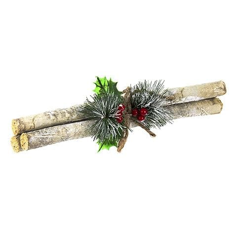Birch Stick Bundle with Greenery and Berries, 12 inches - Shelburne Country Store