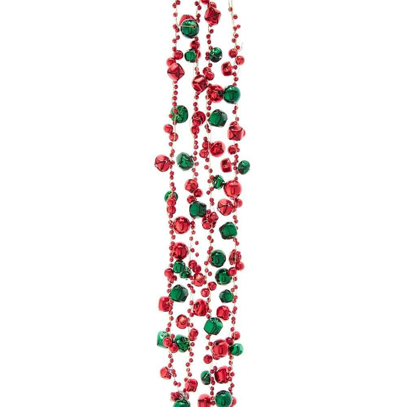 Red and Green Bell Garland - 6 Feet - Shelburne Country Store