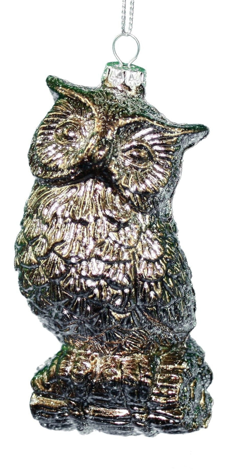 5 Inch Metallic Finish Owl Ornament - Standing - Shelburne Country Store