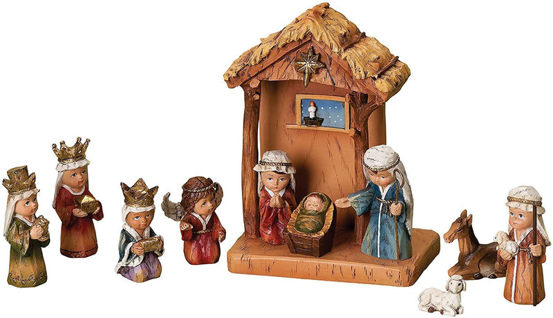 11-Piece Nativity Set with Creche Featuring Children - Shelburne Country Store