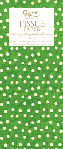 Small Dots Green - Tissue Pkg 4 Sheets - Shelburne Country Store