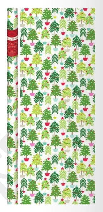 Premium Holiday Roll Wrap - 80 Square Feet - Contemporary Trees - Shelburne Country Store