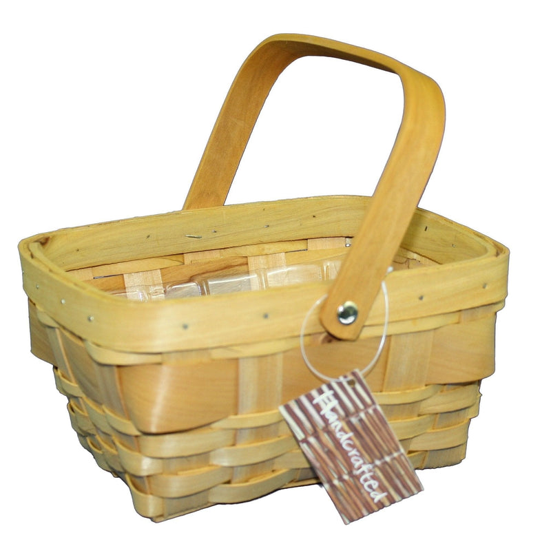 Woodchip Folding Handle Basket With Plastic Liner - - Shelburne Country Store