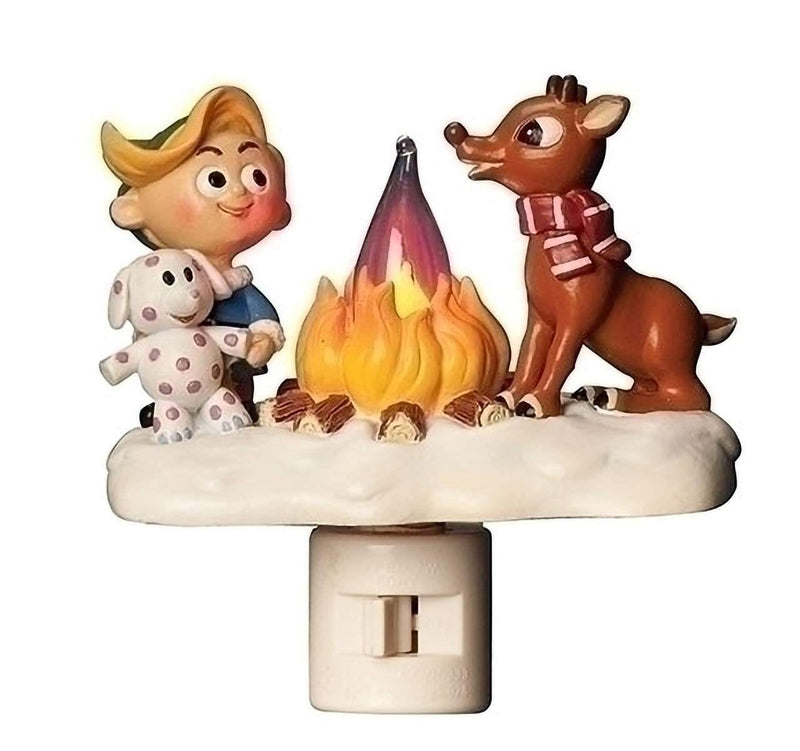 Rudolph and Hermie Campfire Flicker Night-Light - Shelburne Country Store