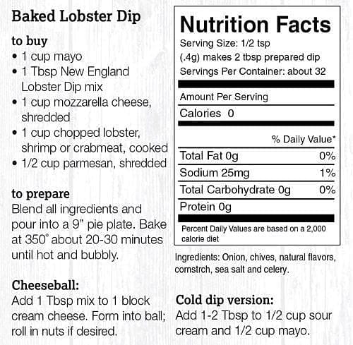 Halladays New England Lobster Dip Mix - Shelburne Country Store