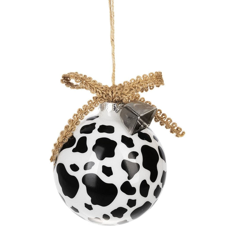 Black & White Cow Spot Ball Ornament - Shelburne Country Store