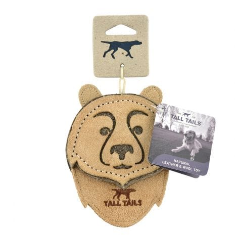 Natural Leather & Wool Bear Toy - 4" - Shelburne Country Store