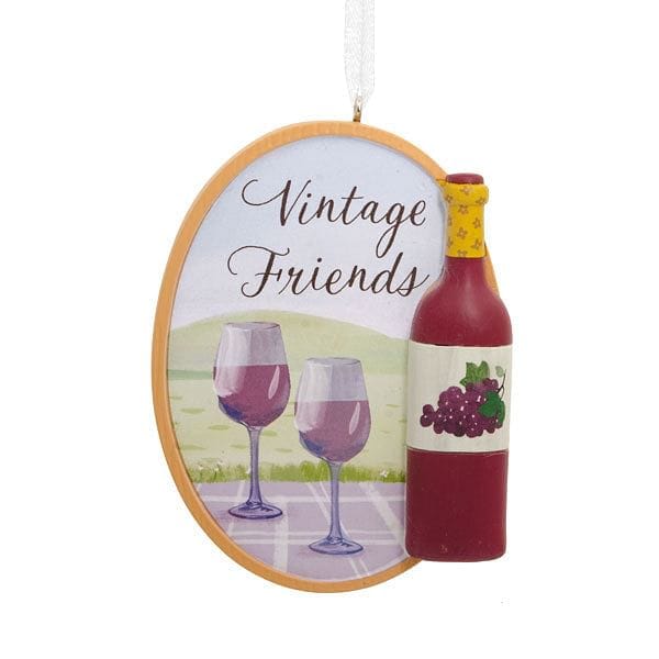 Hallmark Vintage Friends Wine Bottle Ornament - Shelburne Country Store