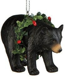 Bear With Wreath Ornament - 4 Legs - Shelburne Country Store