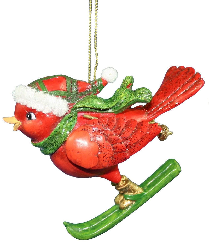 Red Bird Skating/Skiing Ornament - Skate/Hat - Shelburne Country Store