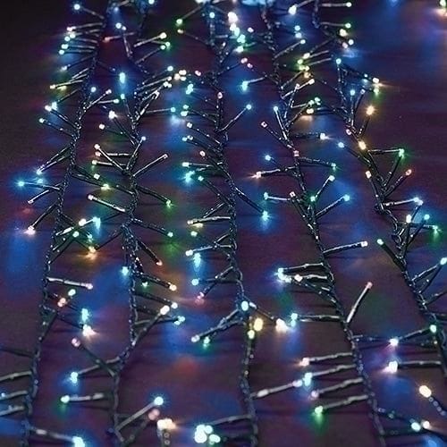 USB powered 1000 Superbright LED (82 foot) Green Wire Multifunction Lights with Timer -  Multicolor - Shelburne Country Store