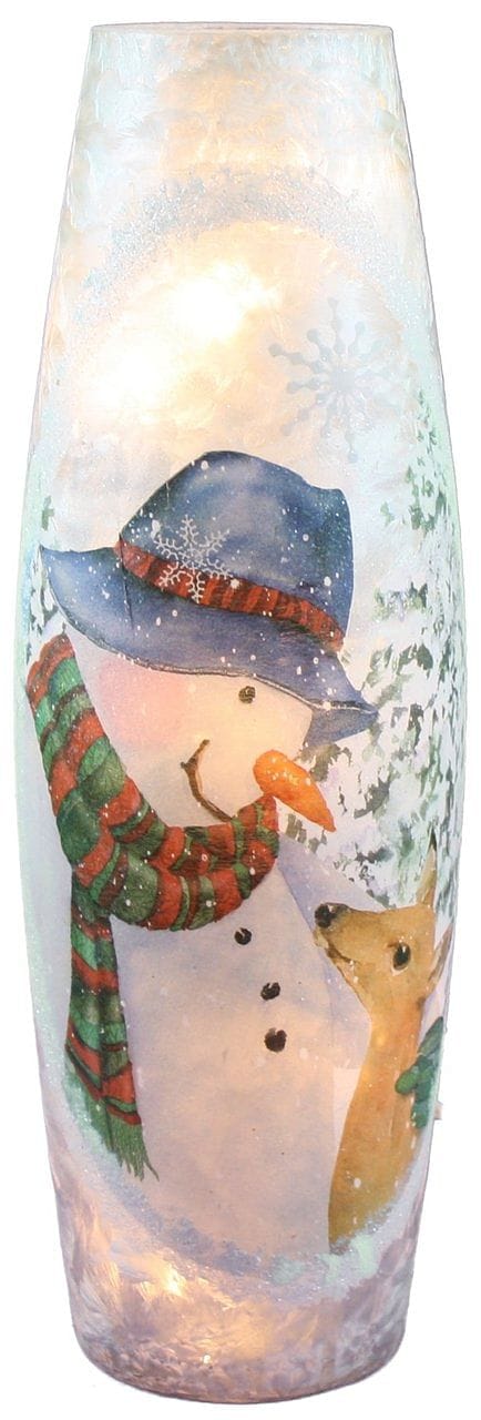 Frosted Snowman Accent Lamp - - Shelburne Country Store