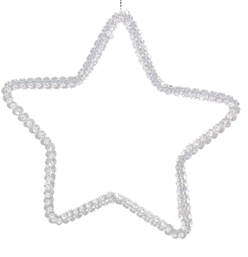6 inch Crystal Star Ornament - Silver - Shelburne Country Store
