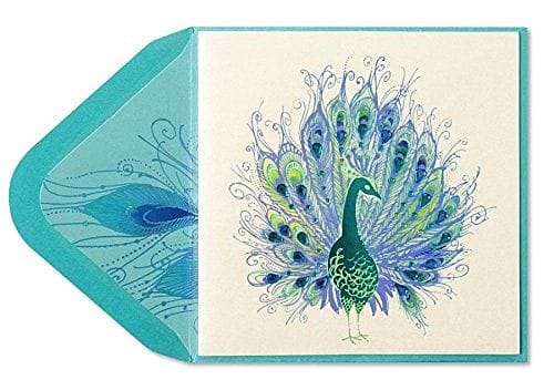 Peacock With Gems Blank Card - Shelburne Country Store