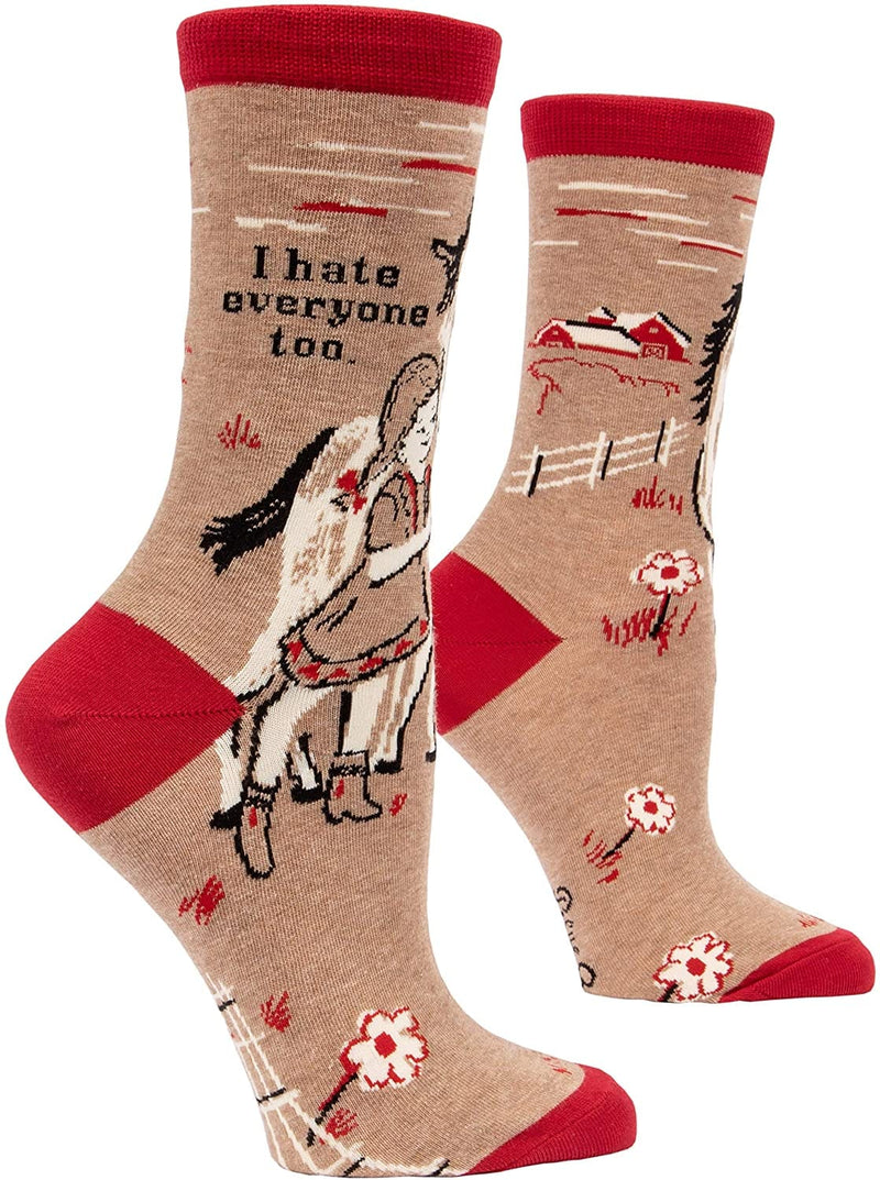 Women's Crew Socks - I Hate Everyone too - Shelburne Country Store