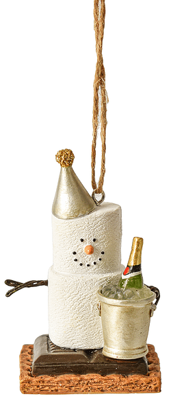S'mores with Champagne Bottle & Bucket Ornament - Shelburne Country Store