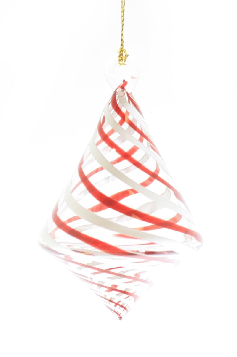 Candy Cane Striped Glass Top Ornament - Shelburne Country Store