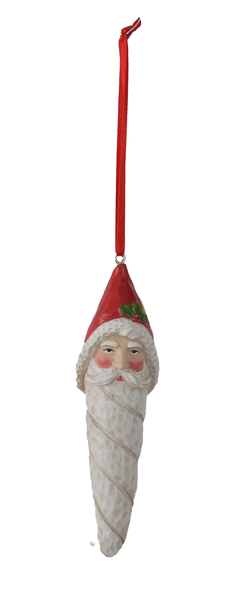 Resin Santa Icicle Ornament - Swirl Beard - Shelburne Country Store