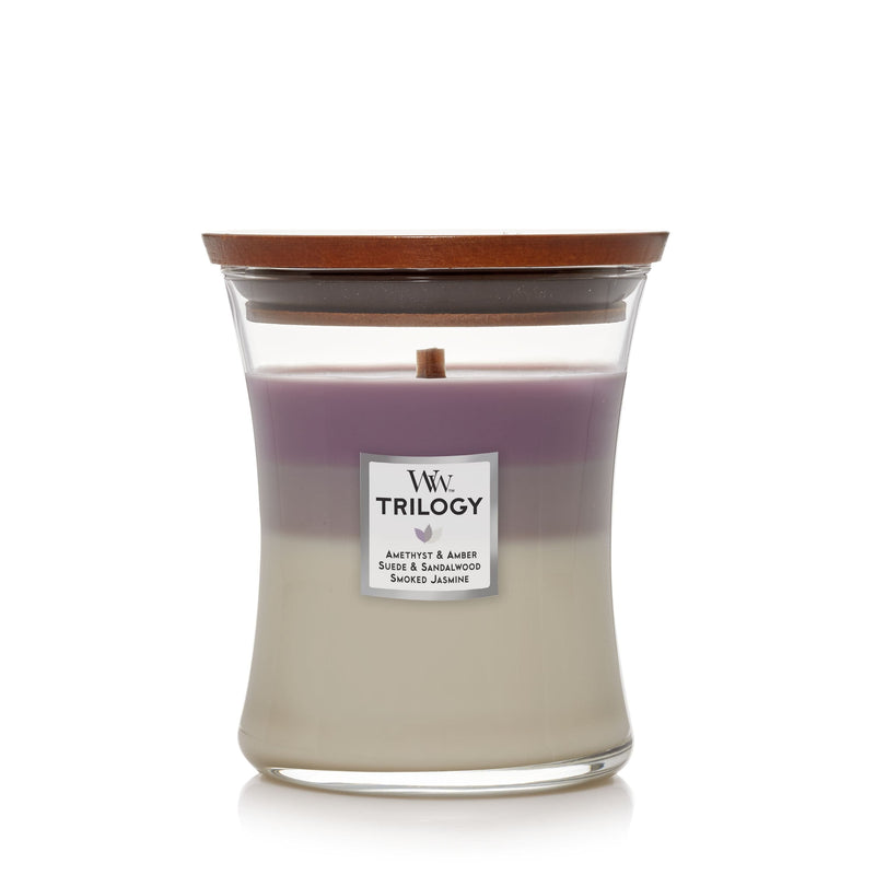 Woodwick Hourglass Jar 9.7 Ounce Candle - Amethyst Sky Trilogy - Shelburne Country Store