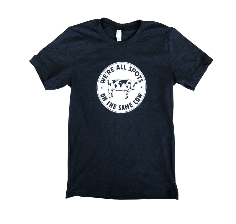World Cow On Black T-Shirt - - Shelburne Country Store