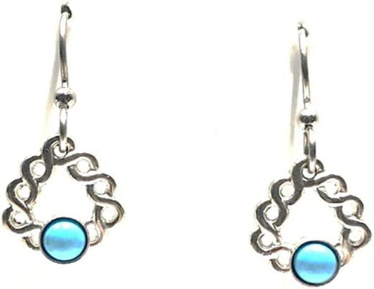 Triangle Earring With Blue Stone - Shelburne Country Store