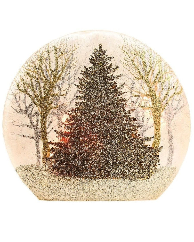 Lighted Round Glass - Winter Trees - - Shelburne Country Store