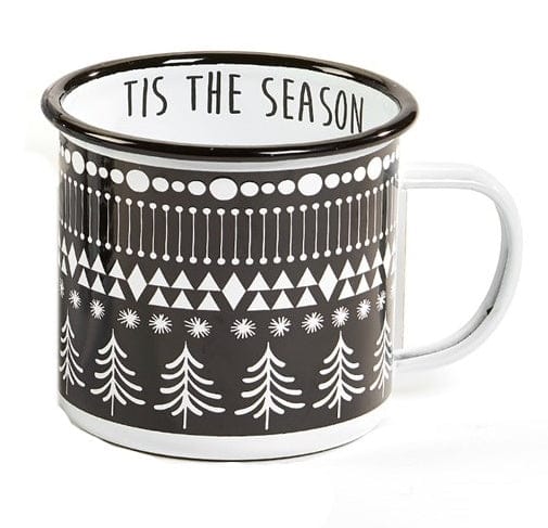 Enamel Mug - Tis The Season - Black - Shelburne Country Store