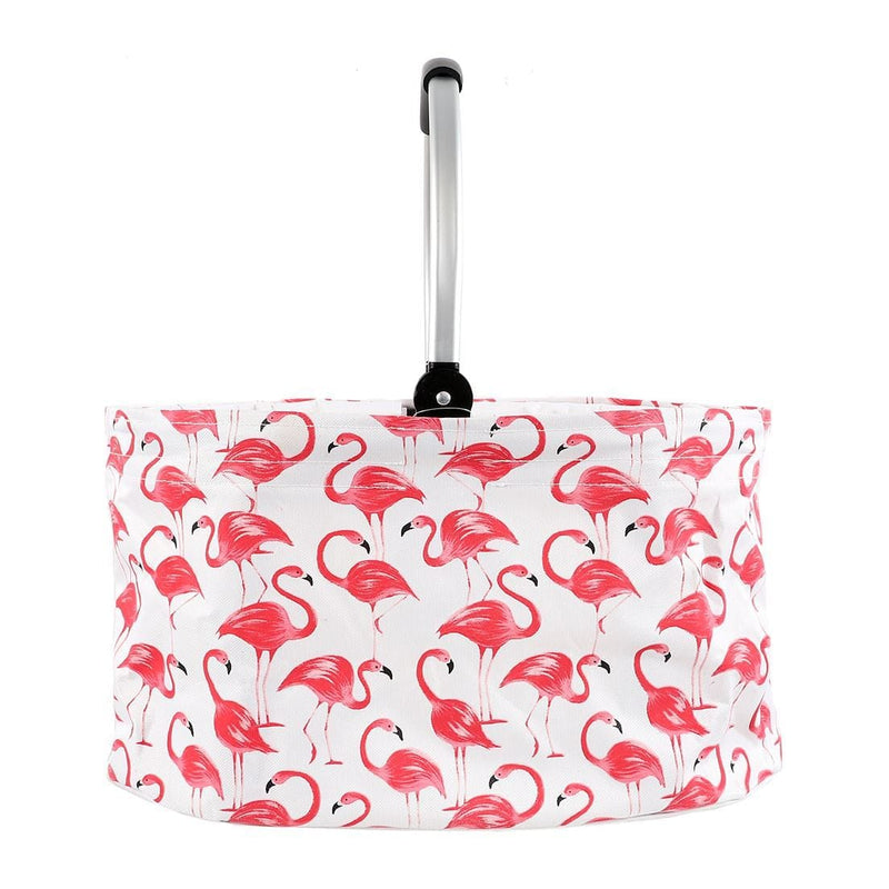 Flamingo Pattern Market Basket - Shelburne Country Store