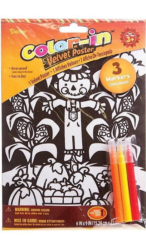 Harvest-Theme Small Velvet Coloring Poster Kit with Markers - - Shelburne Country Store