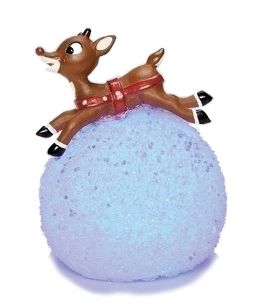 Rudolph on a LED Snowball - Shelburne Country Store