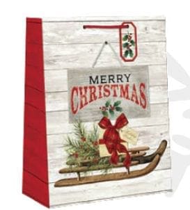 Country Christmas Gift Bag - Large - Runner Sled - Shelburne Country Store